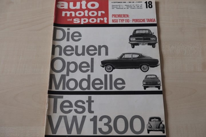 Deckblatt Auto Motor und Sport (18/1965)